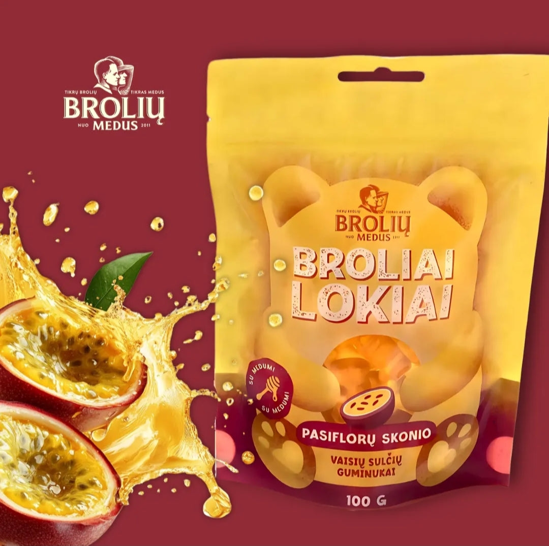 Guminukai su pasiflorų sultimis ir medumi 100g