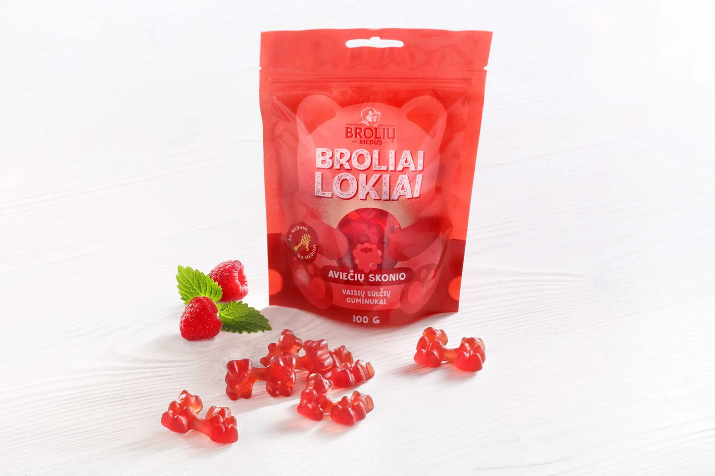 Guminukai su aviečių sultimis ir medumi 100g