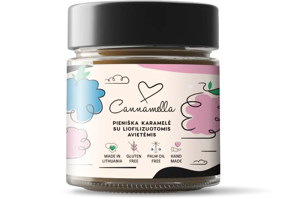 Pieniška karamelė su liofilizuotomis avietėmis 220g