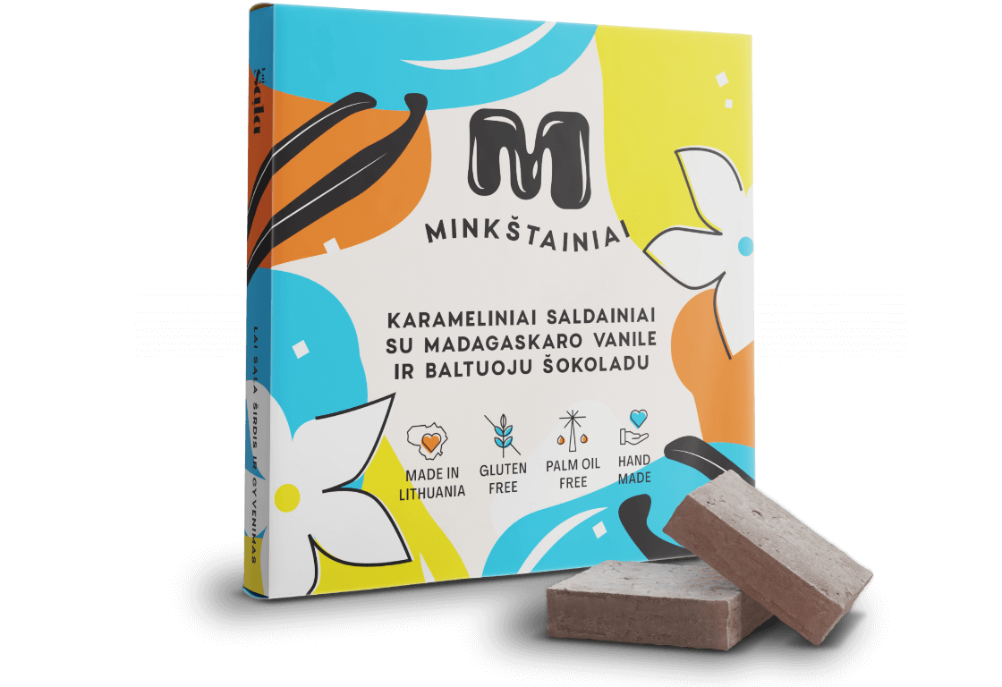 Karameliniai saldainiai su madagaskaro vanile ir baltuoju šokoladu 135g