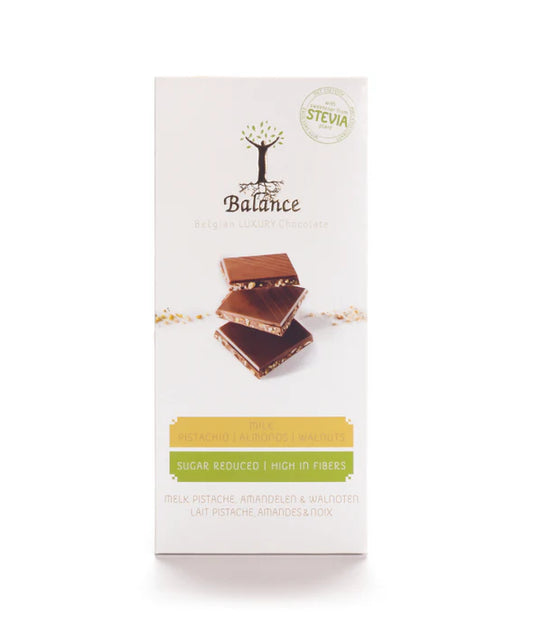Balance chocolade melk 3 noten stevia minder suiker 85g