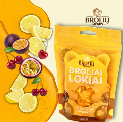 Guminukai su vaisių sultimis ir medumi 100g 