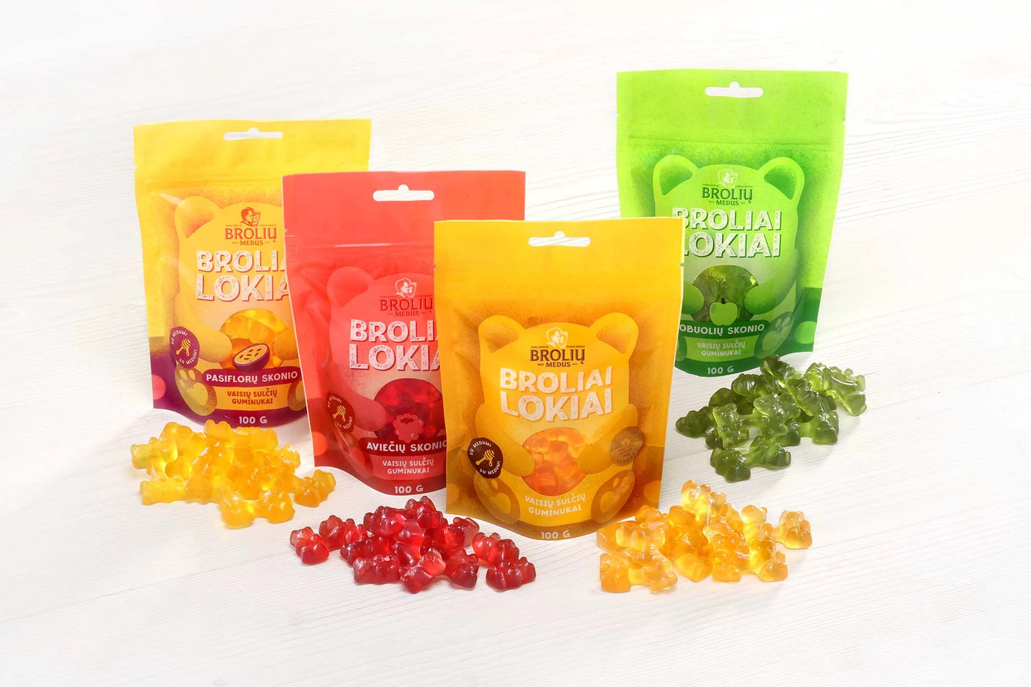 Guminukų rinkinys su vaisių sultimis ir medumi 400g