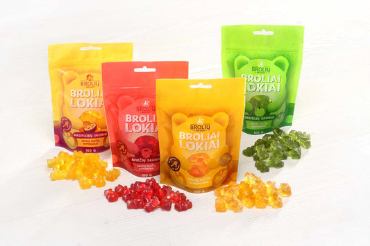 Guminukų rinkinys su vaisių sultimis ir medumi 400g