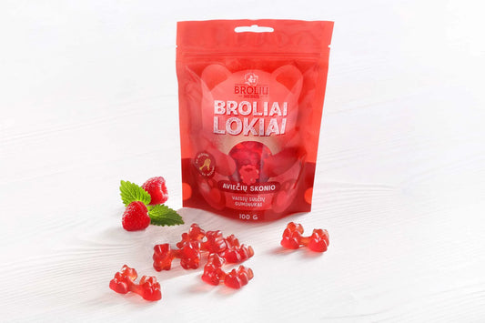 Guminukai su aviečių sultimis ir medumi 100g 