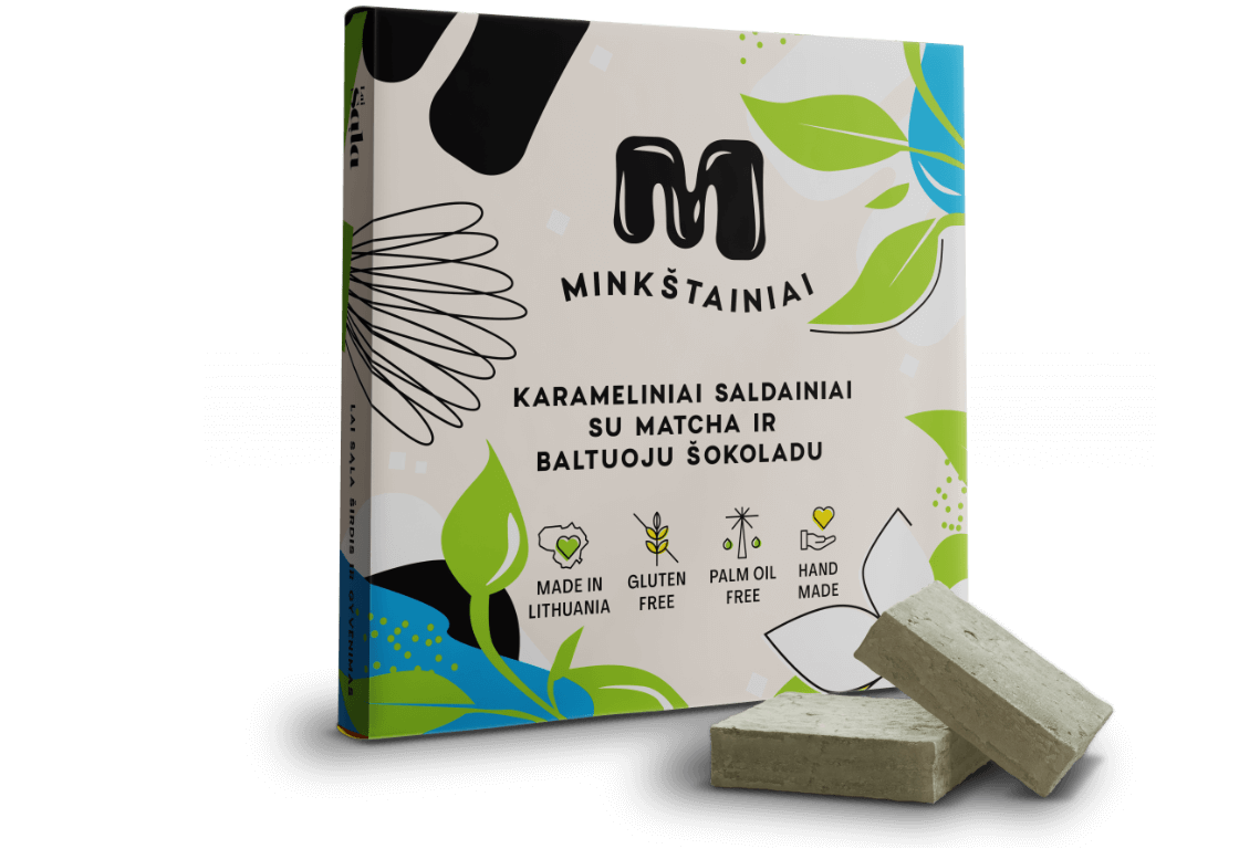 Karamelsnoepjes met matcha en witte chocolade 135g