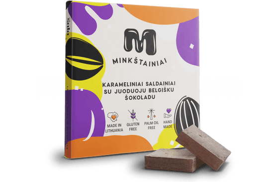 Karameliniai saldainiai su juodu belgišku šokoladu 135g